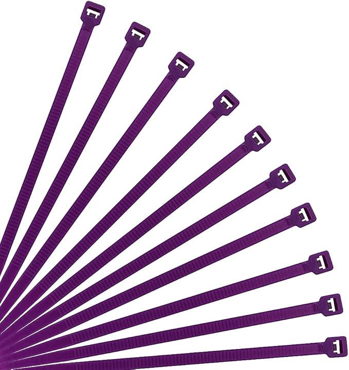 XINGO Cable Zip Ties (500 Pack), 40 Pounds Tensile Strength-Heavy Duty, Ultra Strong Durable Zipties, Self-Locking UV Resistant Nylon Plastic Wire Ties for indoor and outdoor (12 Inch, Purple)