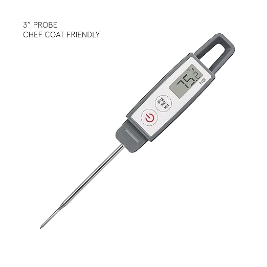 Lavatools PT09C Super-Quick Commercial Grade Digital Thermometer for Cooking, Meat, Candy, Candle, Liquid, Oil, 3" Compact Probe, Splash Proof, °C/°F Toggle, Hold Function - Sesame