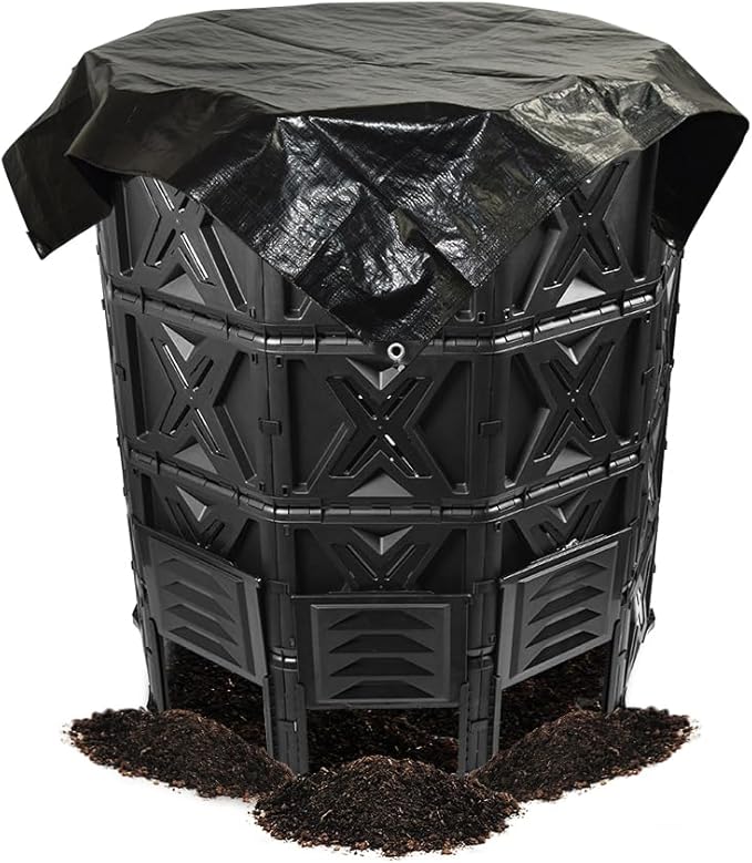 Large Compost Bin - 190 Gallon (720 L) Garden Composter with Better Aeration System, Easy Assembling/BPA Free/Sturdy/Outdoor Compost Tumbler
