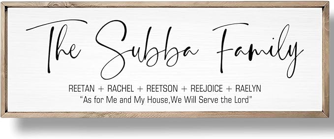 Last Name Signs for Home, Personalized Wall Decor, Framed Family Name Signs for Home Decor, Custom Wood Sign, Established Farmhouse sign, Housewarming Gift