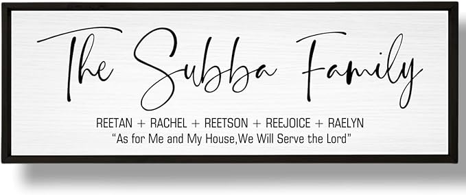 Last Name Signs for Home, Personalized Wall Decor, Framed Family Name Signs for Home Decor, Custom Wood Sign, Established Farmhouse sign, Housewarming Gift