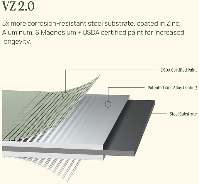 Vego garden Raised Garden Bed Kits, 11" Tall 9 in 1 8ft X 2ft Metal Raised Planter Bed for Vegetables Flowers Ground Planter Box-Pearl White