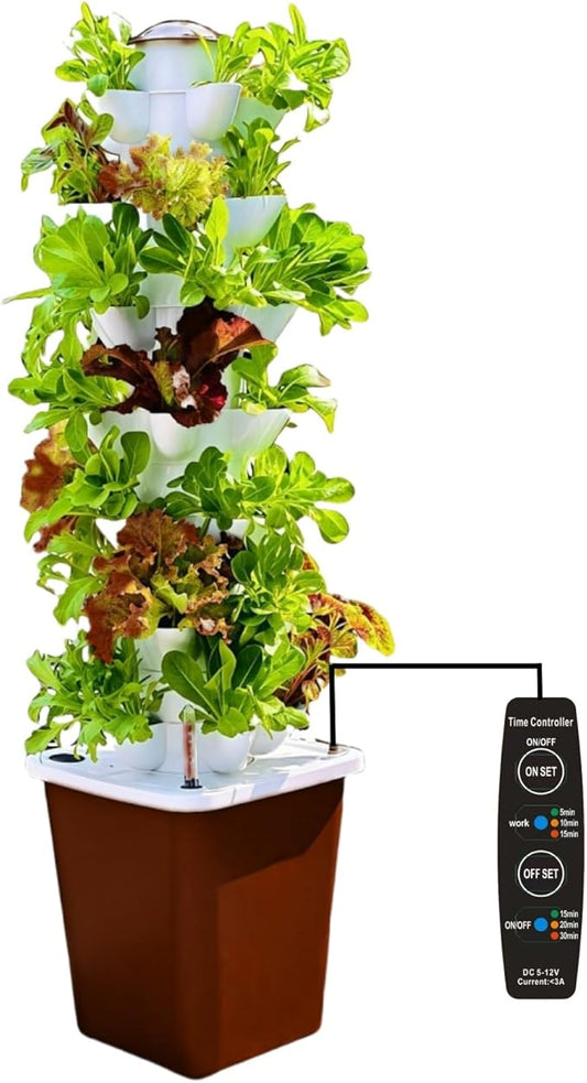 Hydroponic Growing System Kit – Indoor Vertical Hydroponic Garden Tower, 35 Planting Pods，Indoor Herb Garden,Lettuce Vegetables Hydroponic Growing Kit