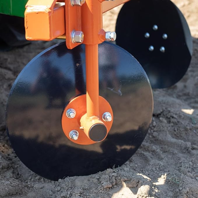 Titan Attachments 3 Point 48" Adjustable Disc Bedder Fits Cat 1 Tractors, Quick Hitch Compatible, Cultivator Garden Bedder and Hiller Attachment, 16" Disc Blades for Outdoor Field Work