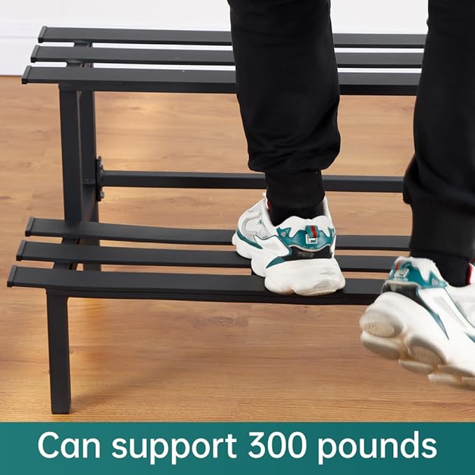 Sturdy 2-Tier Metal Plant Stand for Outdoor & Indoor, Decorative Planter Display Shelf Unit for Garden Patio Balcony Living Room