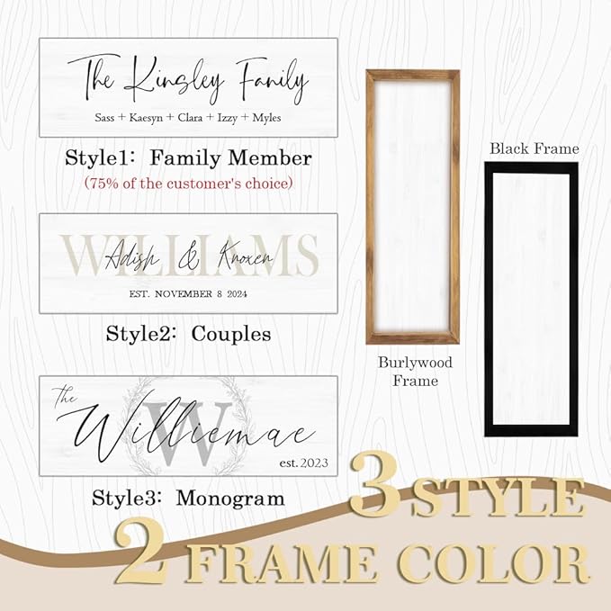 Wedding Gifts for Couples 2025, Custom Wood Sign for Bridal Shower Gift, Engagement Gift, Newlywed Gift, Personalized Last Name Sign with Established Date for Home