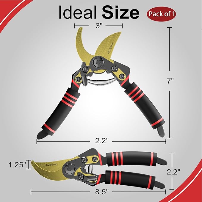 Professional Titanium Garden Shears Adjustable Opening Size Professional Bypass Pruning Shears for Plants, Hedges, and Flowers（Includes Scissors + Blade）