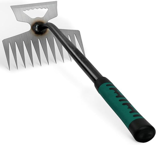 Weed Puller Tool, Time-Saving Garden Tools, Upgraded Hadfield Steel Weeding Tool Multifunctional Weeder, Dandelion Weed Puller Tool Gardening Tools for Yard, 11 Teeth