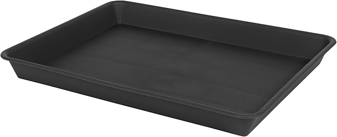 Plant Saucer Growing Tray, Seed Starter Tray Rectangular, Heavy Sturdy Plastic Plant Drainage Saucers, Plant Drip Trays for Pots, Seed Starter Growing Trays (11 x 9 inch, 1 Pack)