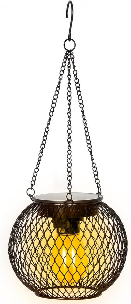 Solar Lanterns Outdoor, Brighter Metal Solar Hanging Lanterns, IP65 Waterproof Solar Lights Outdoor, Gardening Gifts & Decor for Garden Yard Patio Pathway