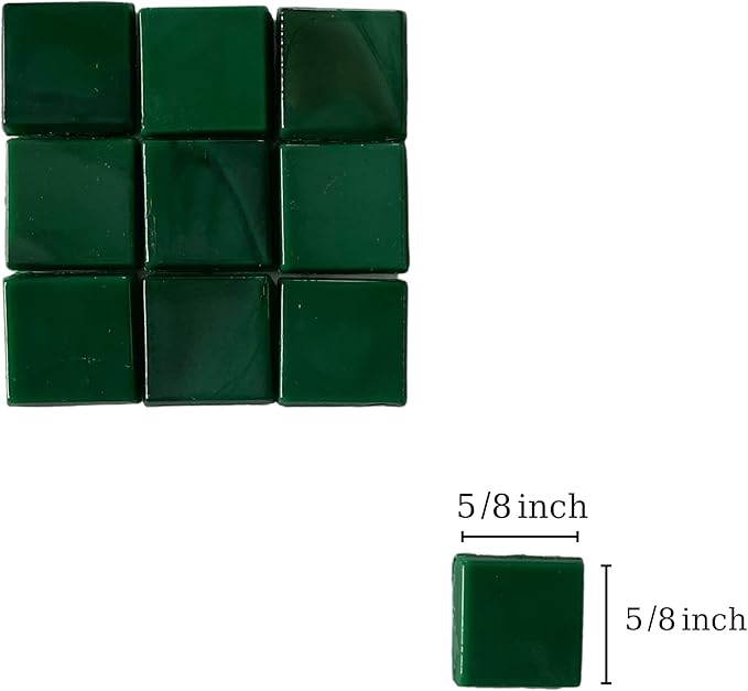 SMEIINIK 1.1lb/500g Square Mosaic Tiles Bulk,Glass Tiles for Art Mosaic Projects, Iridescent Stained Glass Pieces for Mosaic Works (AJ28-35)