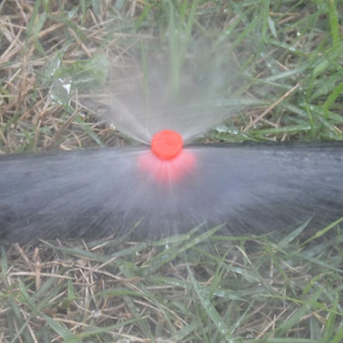 MroMax Micro Sprayer Fan Jet, 360 Degree Plastic Refraction Atomized Dripper Hydroponic Garden Irrigation, Red 50Pcs