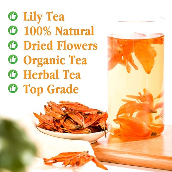 Plant Gift 100% Pure Natural Lily Tea, Premium Lilies, Dried Health Lily Flower Tea 35g