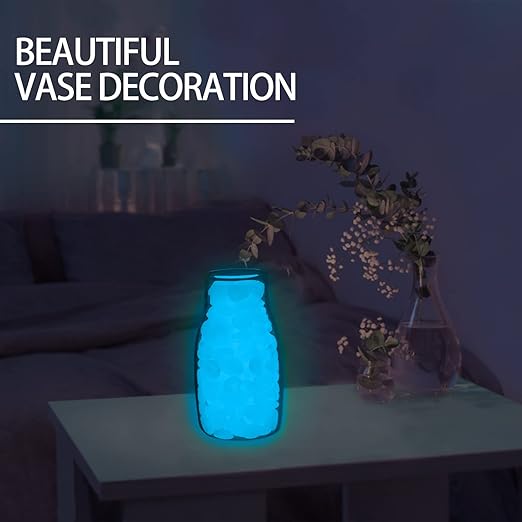 900pcs Glow in The Dark Rocks Outdoor Decorations Stones Small Luminous Pebbles Indoor/Outdoor Decor for Garden Fish Tank Aquarium Planter Walkway - White