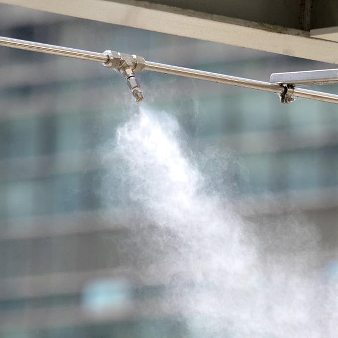 24 Pcs Misting Nozzles, Brass Misting Nozzles High Pressure Anti Drip Cleanable 0.012" / 0.3mm Orific for Outdoor Cooling System