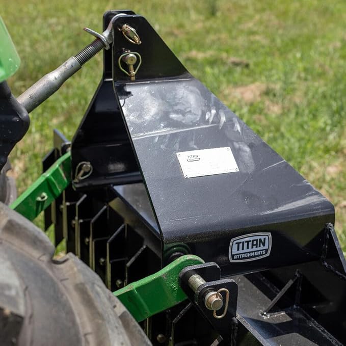 Titan Attachments 72in Soil Yard Pulverizer, Spiked Drum, Category 1 and 2, 3 Point, Quick Hitch Compatible