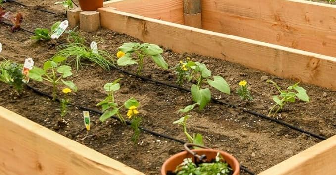 Rocky Mountain Goods Drip Irrigation Tubing - Heavy Duty Blank Drip Hose Ready for Custom Drip Irrigation Setup - Works with 1/4” Barbed Fittings - Black PVC - Easy to Use (100 Foot 1/4")