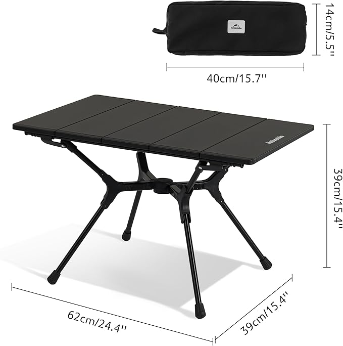 Naturehike YL01 Portable Camping Table, Lightweight Folding Backpacking Table for Camping, Hiking, Tailgating, Picnics, Beach, Travel