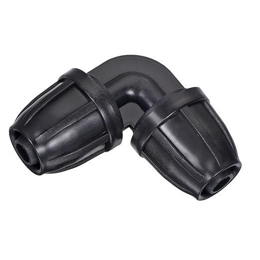 MECCANIXITY Drip Irrigation Elbow Barbed Fitting 8mm/11mm Tubing for Garden Drip Tape Tubing Sprinkler System Black Pack of 15