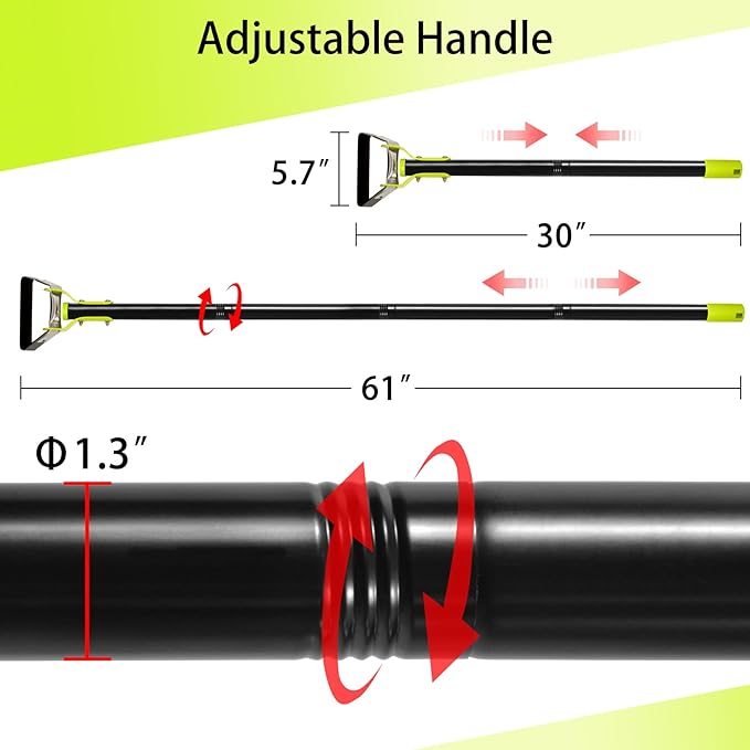 Garden Hoe - Adjustable Scuffle Hoe for Weeding Gardening Loosening Soil- Heavy Duty Hula Hoes with Long Handle - Stirrup Hoes, Garden Tools for Women Men (30-61in)