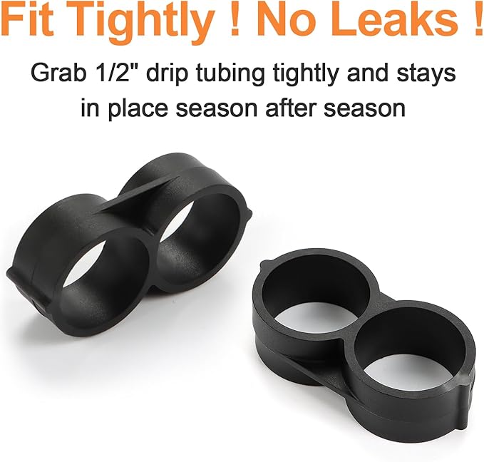 Drip Irrigation Figure 8 End Closure Fittings, 18 Pieces 1/2'' Drip Line Barbed End Plug Connectors for 1/2 Inch Irrigation Tubing End Clamp for Garden Drip Sprinkler Systems