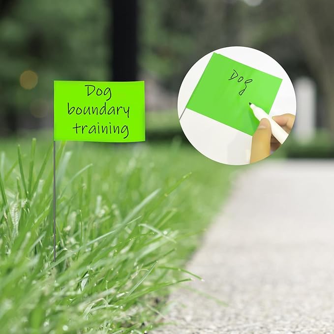 Zozen Marking Flags, Green Color | 1000 Pcs | 15x4x5 Inch, Yard Flags for Lawn & Irrigation & Landscape & Sprinkler & Survey & Dog Training.