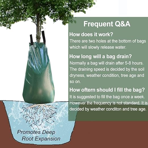 Remiawy Tree Watering Bag, 20 Gallon Slow Release Watering Bag for Trees, Tree Irrigation Bag Made of Durable PVC Material with Zipper (3 Pack 5-8 Hours Releasing Time)