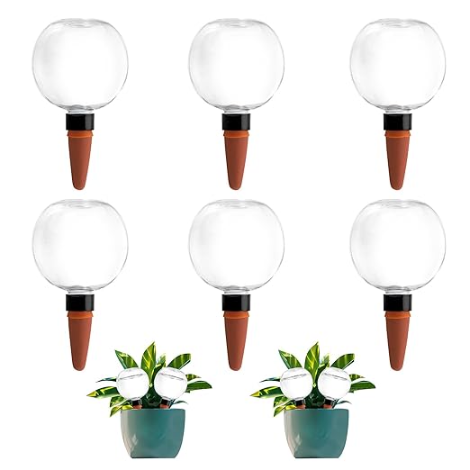 6 Pack Plant Watering Globes 17oz Self Watering Planter Insert Indoor/Outdoor Plant Watering Devices for Automatic Drip Irrigation