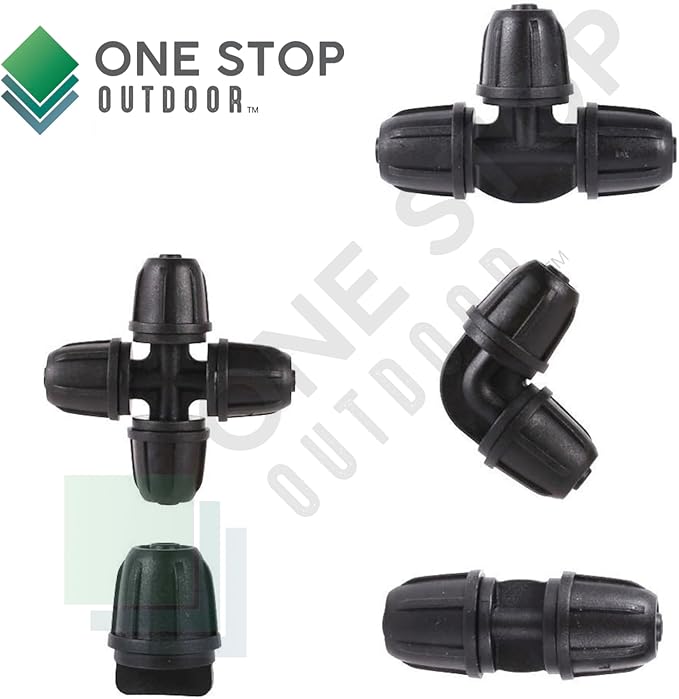 20-Pack Quick-Connect Locking 1/4" Drip Irrigation Tee Coupling Connectors, Upgraded 3-Way Tee Fittings for 1/4 Inch Irrigation Tubing, Drip Kit (Tee - 20 Pack)