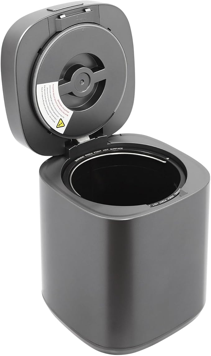 Electric Food Composter 2.5L / 0.66 Gal Indoor/Outdoor Odorless Quiet Smart Compost Bin Kitchen Countertop Composting Machine Quick/Standard/Ferment Working Modes(Black)