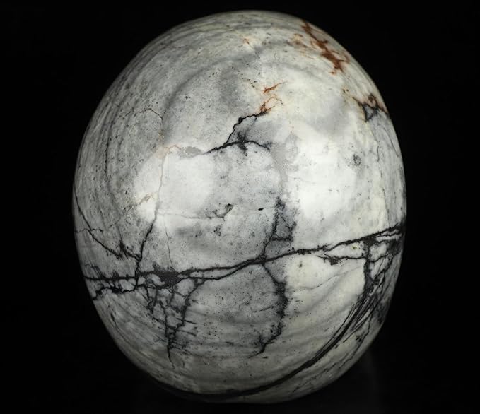 Skullis 5.0”Picasso Jasper Crystal Skull, Hand Carved Gemstone Fine Art Sculpture, Reiki Healing Stone Statue.3159