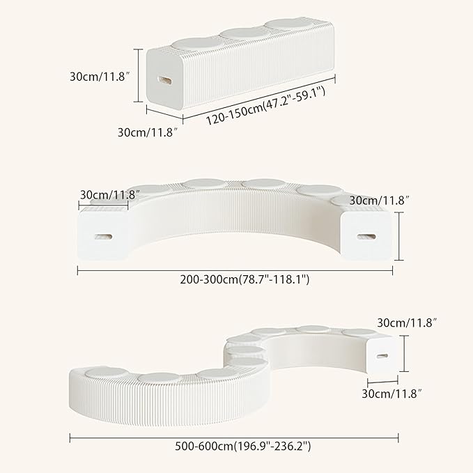 Foldable Kraft Paper Stool, Honeycomb Accordion Folding Bench, Collapsible Paper Stool for Small Spaces, Portable Footrest and Side Table for Living Room and Office,Red-44×31×600cm