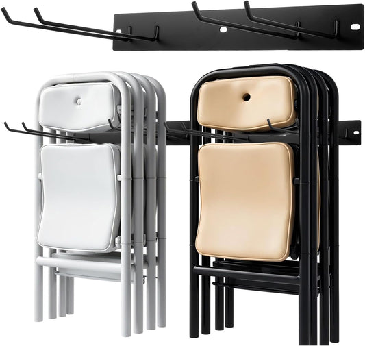 Folding Chair Storage Rack for Chair Organization and Garage Wall Mount Storage, Garden Tool Rack Organizer (2 Pack)