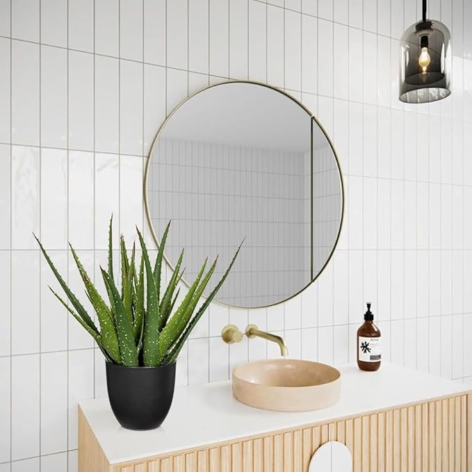 Large Fake Succulent Aloe Vera Plants 16.5 Inch Artificial Succulents with Black Pot Faux Aloe Potted Plant for Desk Modern Home Office Bedroom Living Room Table Shelf Decor