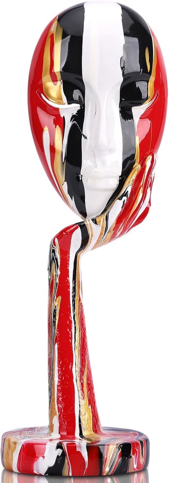 suruim Simple Creative Colorful Female Face Art Statue Thinker Sculpture Abstract Character Crafts Ornament Home Office Bedroom Living Room Study Decoration (Large-1 15.3in)