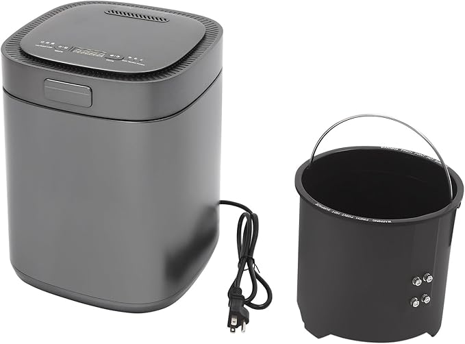 Electric Food Composter 2.5L / 0.66 Gal Indoor/Outdoor Odorless Quiet Smart Compost Bin Kitchen Countertop Composting Machine Quick/Standard/Ferment Working Modes(Black)