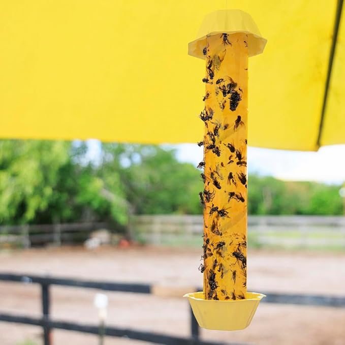 4Pcs Fly Stick Sticky Fly Traps for Indoor and Outdoor - Odorless Fruit Fly Catcher Trap for Home, Strips Indoor Sticky Hanging, Paper for Home Tape Outdoor