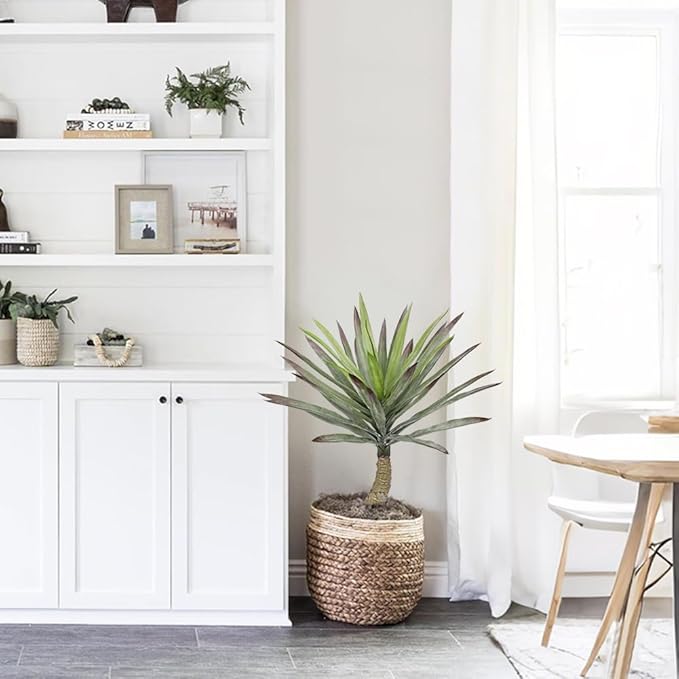 Briful Large Agave Plants Artificial 27.5in Tall Fake Potted Agave Plant Indoor Faux Succulent Tropical Plants for Home Office Room Balcony Garden Outdoor Decor