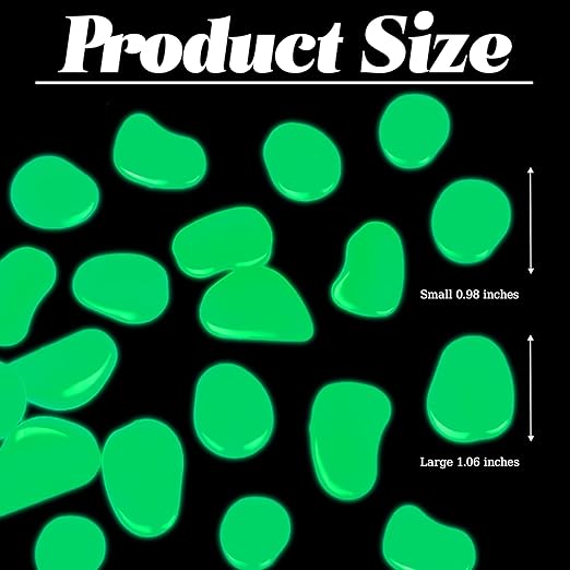 1.4LB 25-27mm Green Gardening Luminous Glow Stones Outdoor Decorations Luminous Stones Glow Stones Pebbles for Patio Landscaping Lawn Landscape Decor