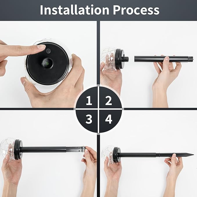 Solar Lights Outdoor Garden Decor Multi-Color Changing Globe LED Waterproof Lamp,Birthday Gifts for Women Mom Grandma,for Yard Lawn Backyard Landscape Pathway Patio Outside Gardening Gifts-4 Pack