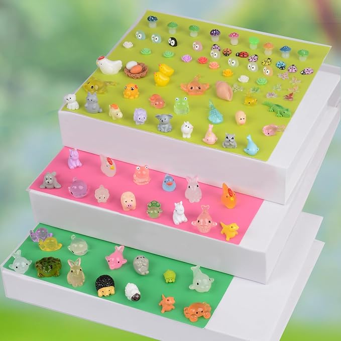 150 Pcs Mini Resin Animals Miniature Animal Figurines Tiny Resin Animals Mini Animals Small Animals Figures Bulk for Fairy Garden Décor Micro Landscape Ornaments Dollhouse Craft Accessories