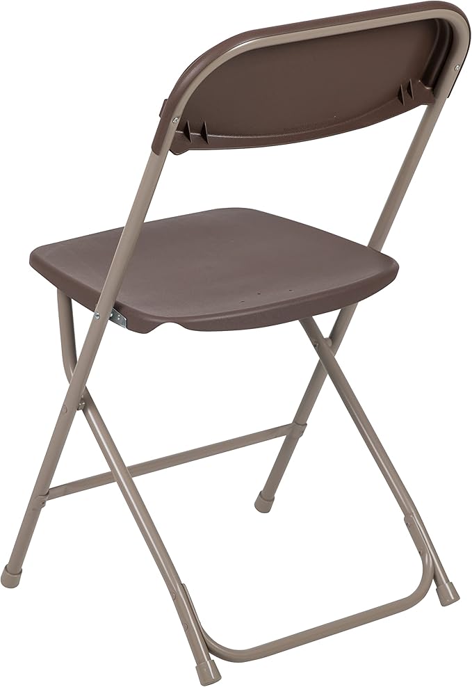 Flash Furniture Hercules Series Plastic Folding Chair - Brown - 20 Pack 650LB Weight Capacity Comfortable Event Chair-Lightweight Folding Chair