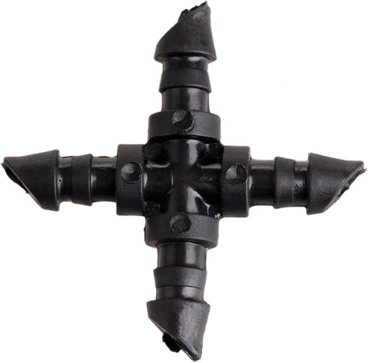 Mtsooning 50PCS Irrigation Cross Connectors for 4/7mm Hose,Barbed Tubing Fittings Kit 4-Way Coupling for Drip Sprinkler Garden Lawn Systems Systems