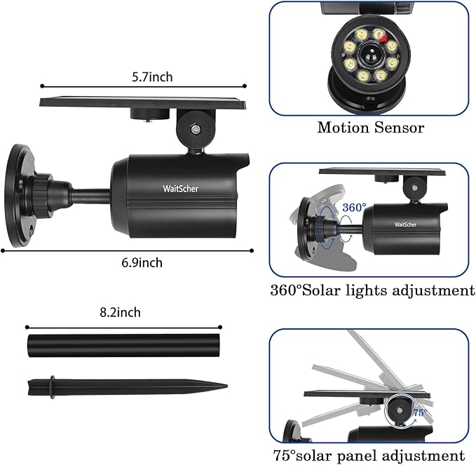 Solar Lights Outdoor Motion Sensor IP67 Waterproof 360° Rotatable Solar Powered Flood Lights for Barns Garden Driveway Path Landscape Yard(1pack)
