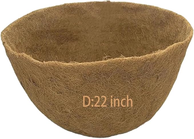 1 PCS 22" x 14" Coco Liners for Planters,Round Basket Shaped Coconut Fiber Replacement Liners