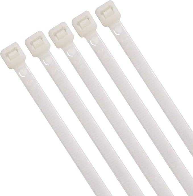 4 Inch White Zip Ties (1000 Pieces), 18lb Strength, Nylon Cable Wire Ties