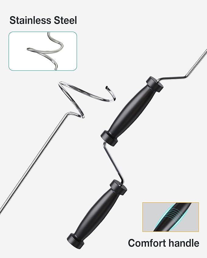 EJWOX Stainless Steel Compost Aerator Tool - Manual Turner & Mixer for Compost Tumblers and Bins | Faster Decomposition, Rust-Proof