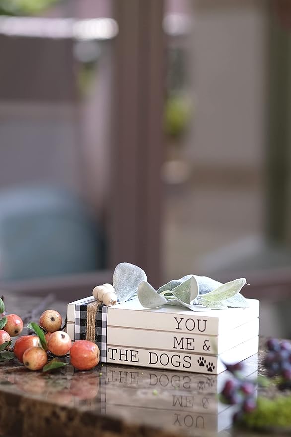 Lavender Inspired - You Me and the Dogs Dog Sign, 3 Stacked Books