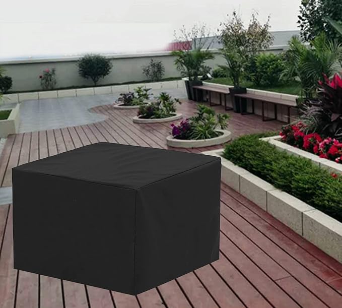 Fire Pit Cover Patio Cover Square 600D Heavy Duty Fire Pit Covers 32x32x24 Inch Outdoor FirePit Covers for 28 29 30 31 Inch Square Fire Pit