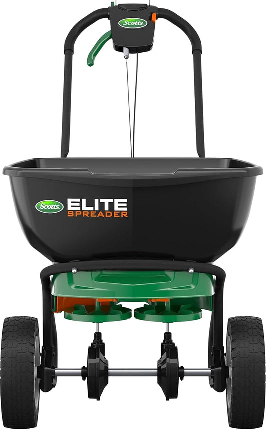 Scotts Elite Spreader for Grass Seed, Weed and Feed, Fertilizer, Salt and Ice Melt, Durable Push Spreader Holds up to 20,000 sq. ft Product